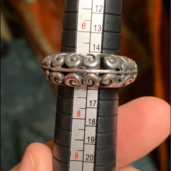 silver filigree comfort ring 925 size 7 - Picture 5 of 11